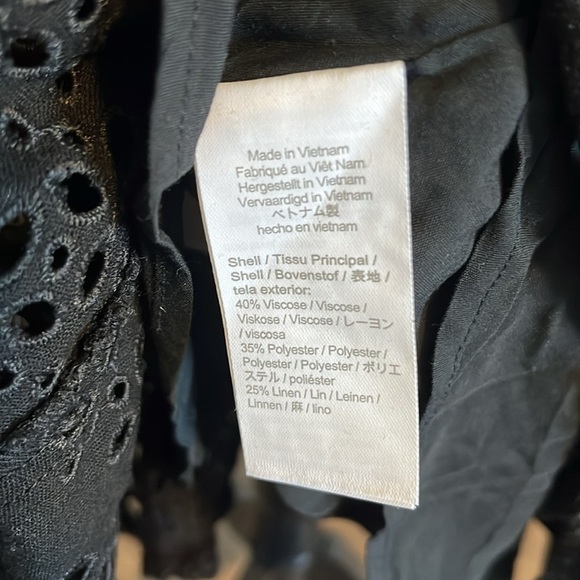 J Crew Halter Mini Dress in Eyelet Black Linen Blend - Picture 11 of 12